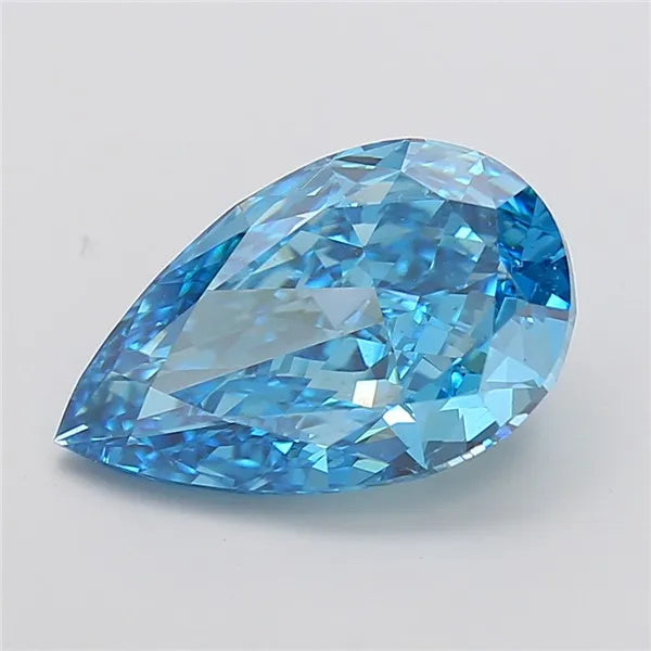 7.07ct Pear Lab Grown Diamond (Colour Fancy Vivid Blue, Clarity VS1, IGI Certified)