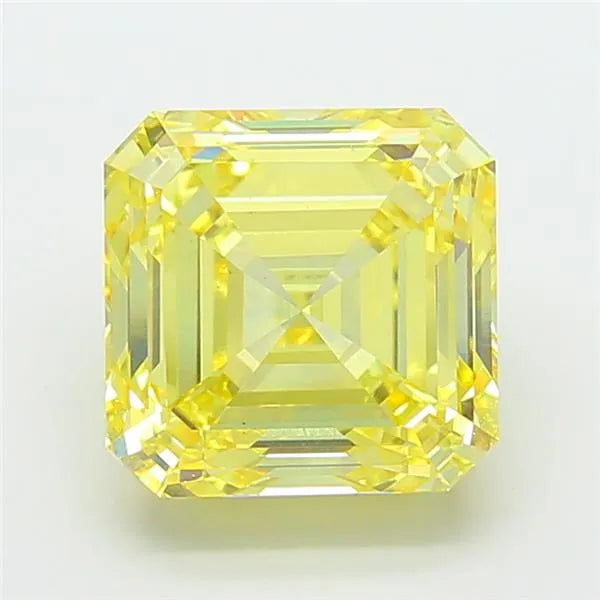 7.37ct Asscher Lab Grown Diamond (Colour Fancy Vivid Yellow, Clarity VS1, IGI Certified)