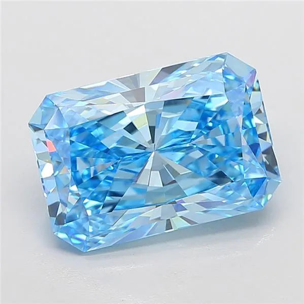 7.58ct Radiant Lab Grown Diamond (Colour Fancy Vivid Blue, Clarity VVS2, IGI Certified)