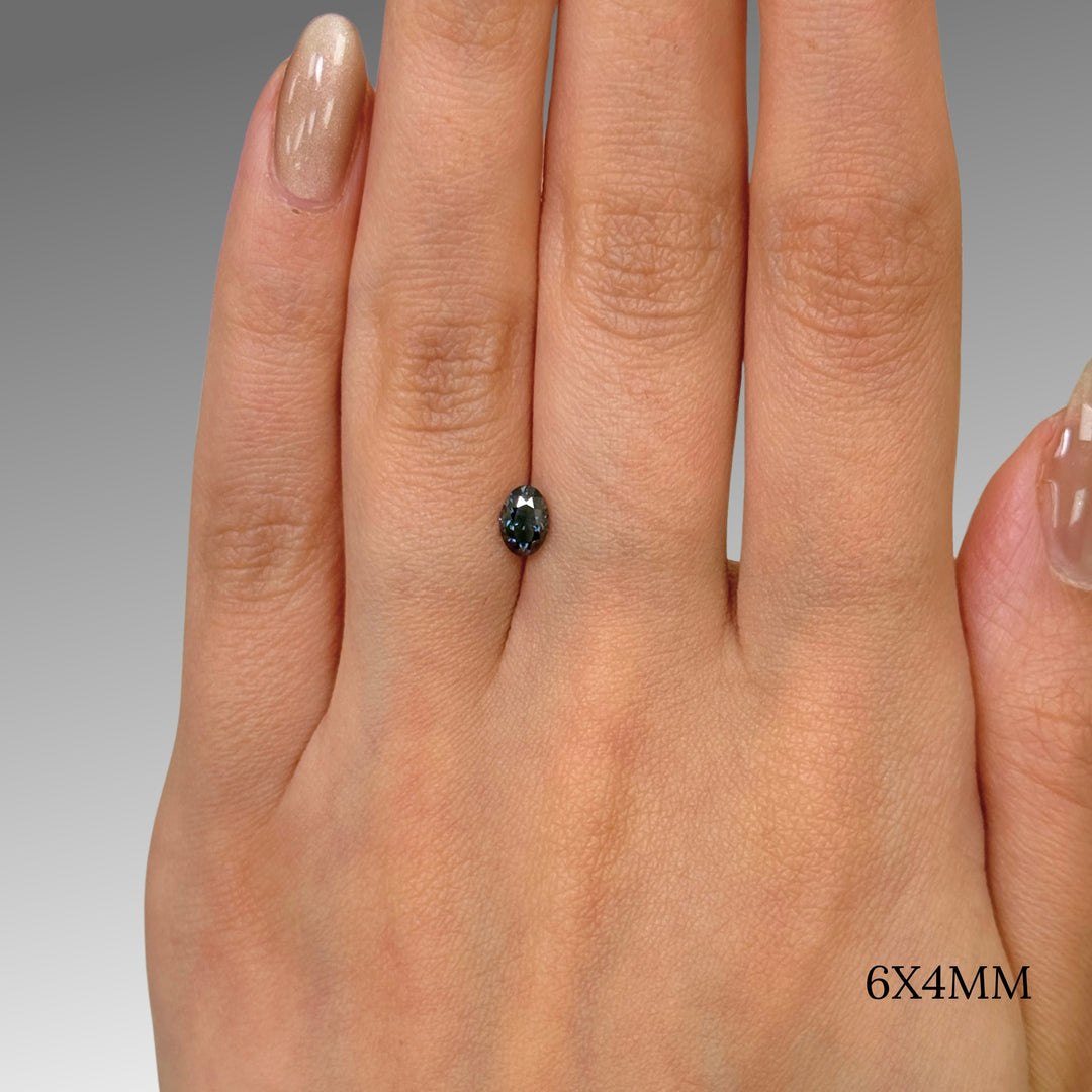 6x4mm ( DEW 0.7ct) oval blue moissanite