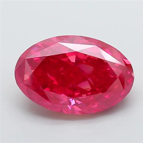 8.08ct Oval Lab Grown Diamond (Colour Fancy Vivid Red, Clarity VS1, IGI Certified)
