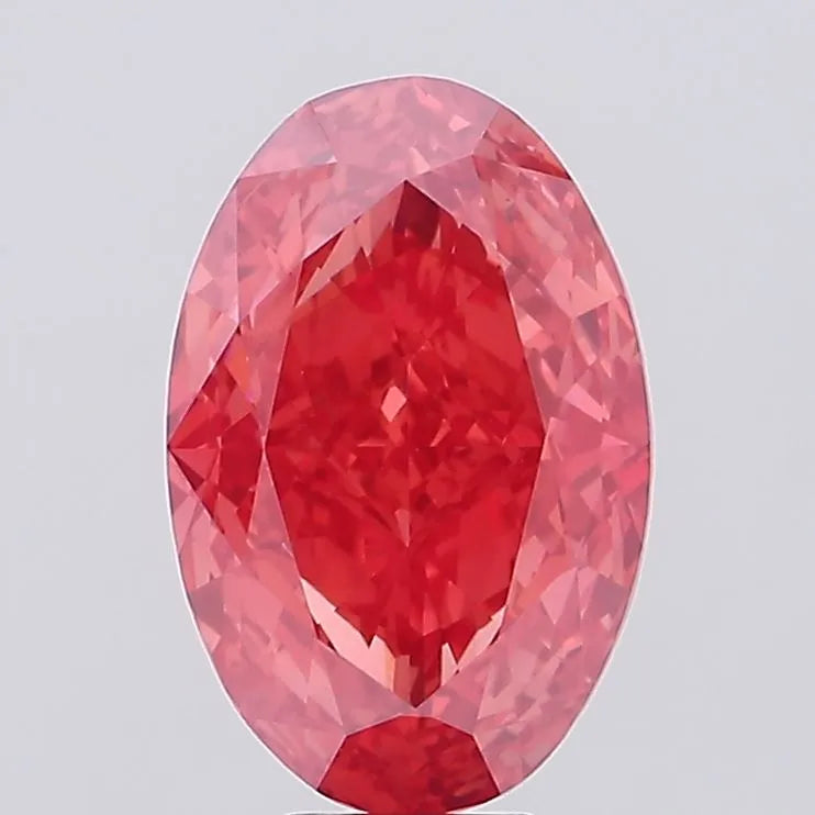 9.40ct Oval Lab Grown Diamond (Colour Fancy Vivid Red, Clarity VS1, Cut GD, IGI Certified)