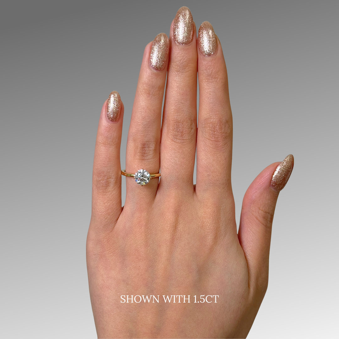 Ready to Ship  Lisa 1.59ct D/VVS2 Round Lab-Created Diamond Engagement Ring in 18k Yellow Gold