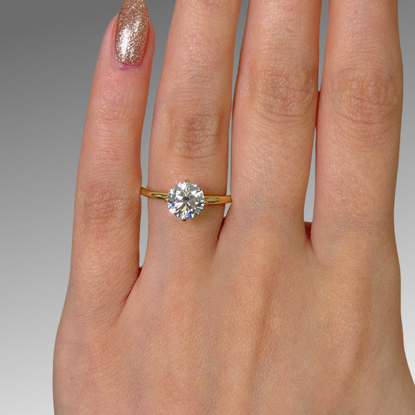 Ready to Ship  Lisa 1.59ct D/VVS2 Round Lab-Created Diamond Engagement Ring in 18k Yellow Gold