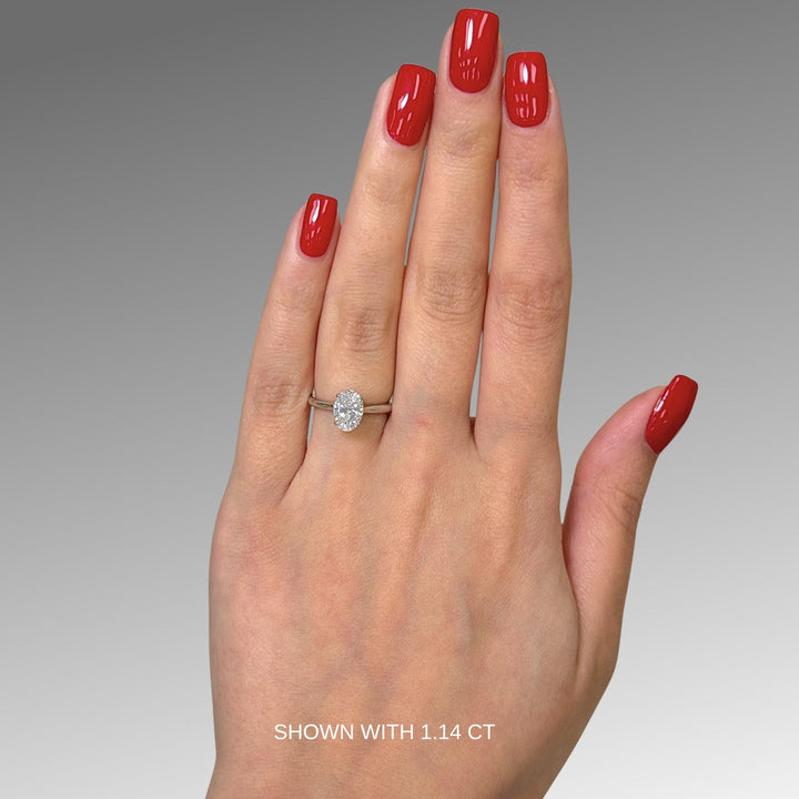 Bella Oval Lab Created Diamond Engagement Ring