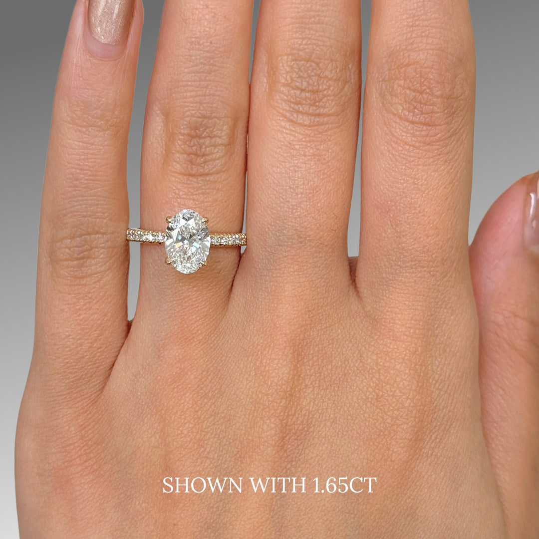 Cathy Oval Lab Created Diamond Engagement Ring