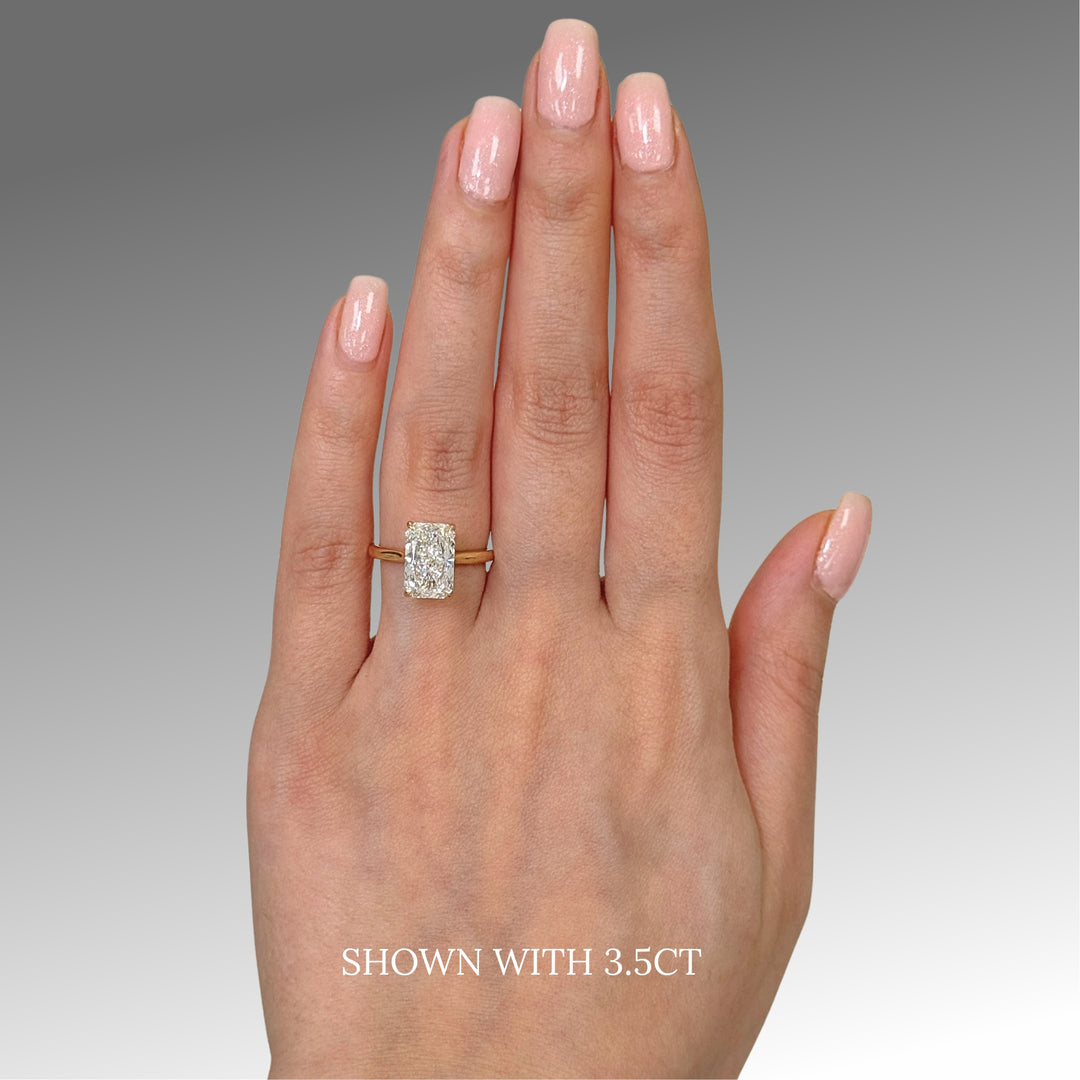 Chloe Radiant/Emerald Lab Created Diamond Engagement Ring