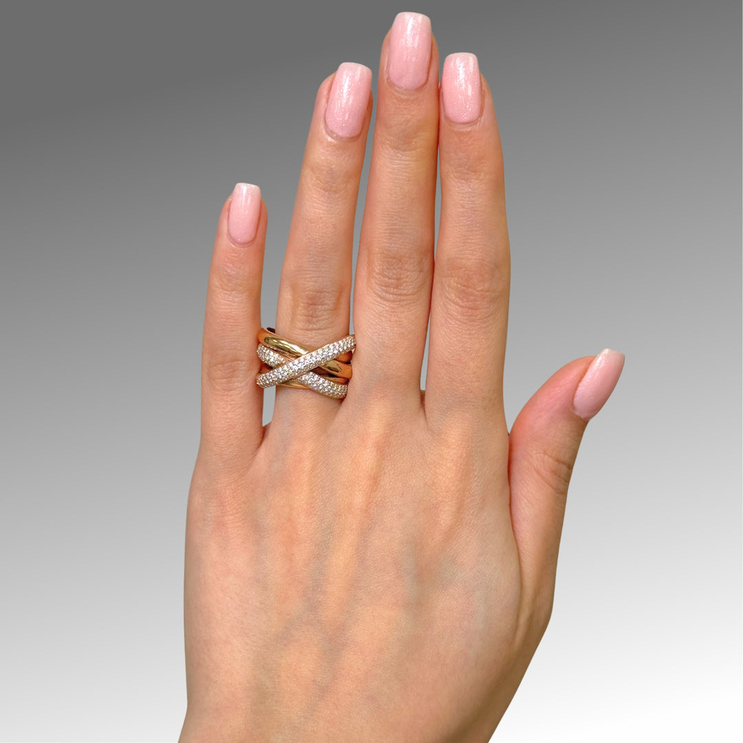 Ready to Ship  14K Rose Gold Pave Twist Ring