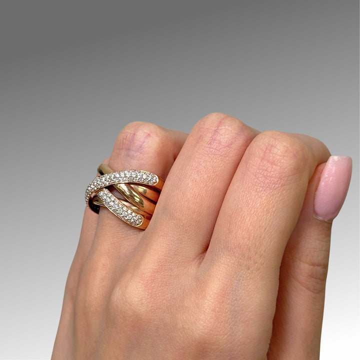 Ready to Ship  14K Rose Gold Pave Twist Ring