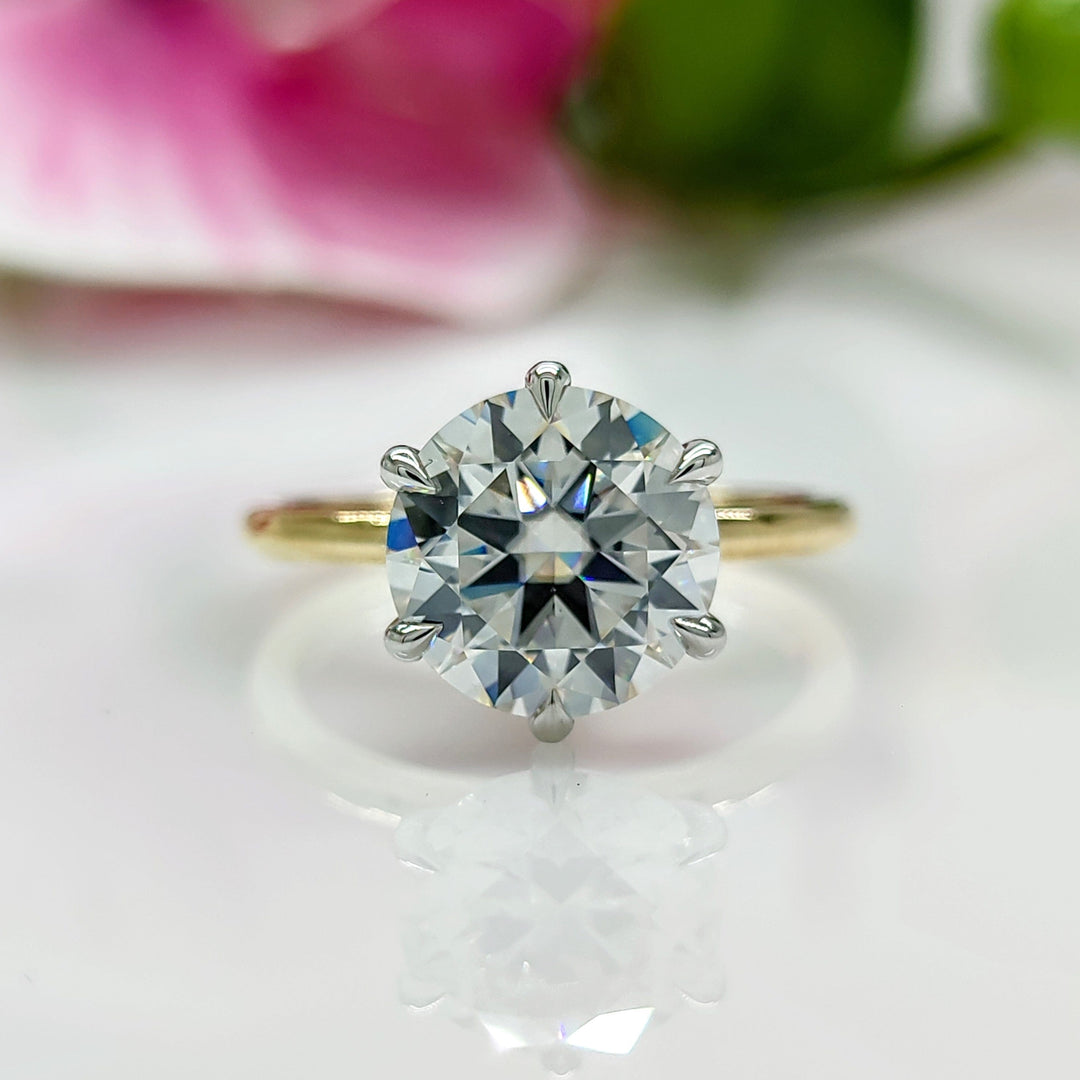 Eva Round Lab Created Diamond Engagement Ring AGI Design