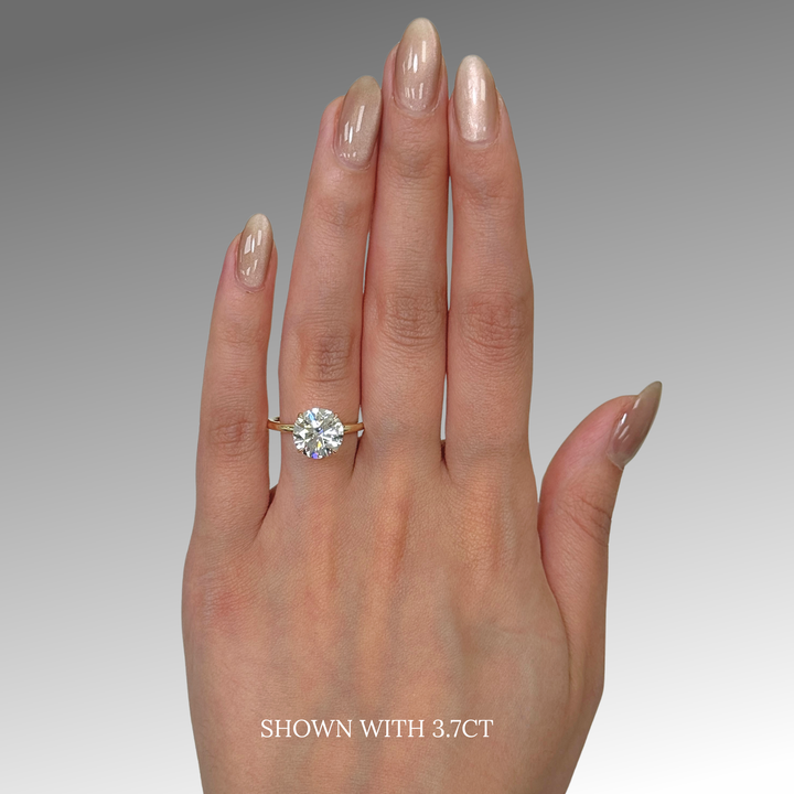Jade Round Lab Created Diamond Engagement Ring