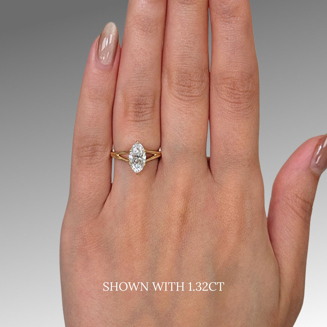 Kim Marquise Lab Created Diamond Split band Engagement Ring