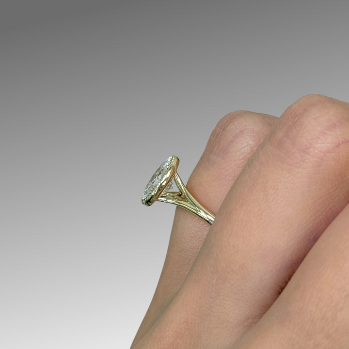 Ready to Ship Liana 1.54ct D/VVS1 Oval Lab-Created Diamond Engagement Ring in 14k Yellow Gold