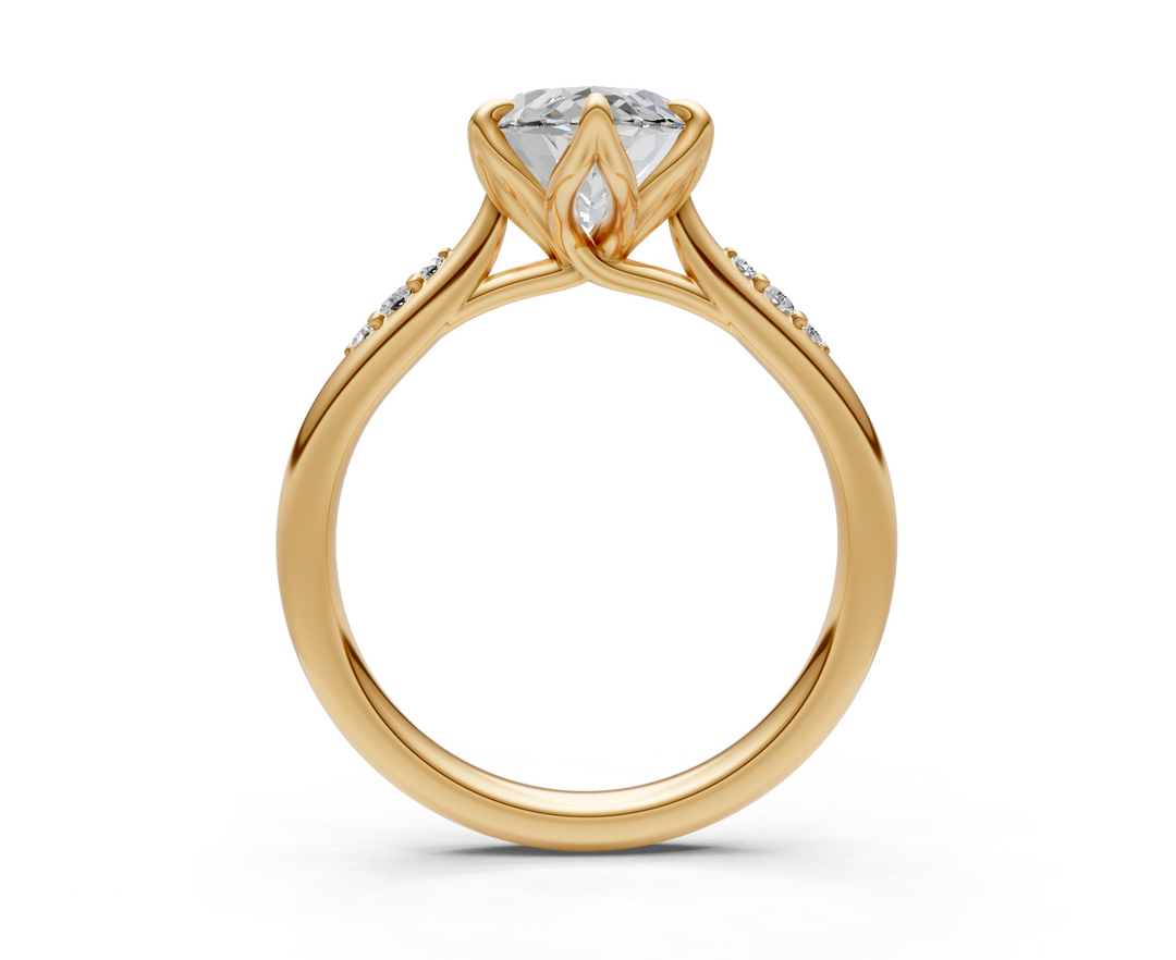 Mary Marquise Lab Created Diamond Engagement Ring with Side Gemstones