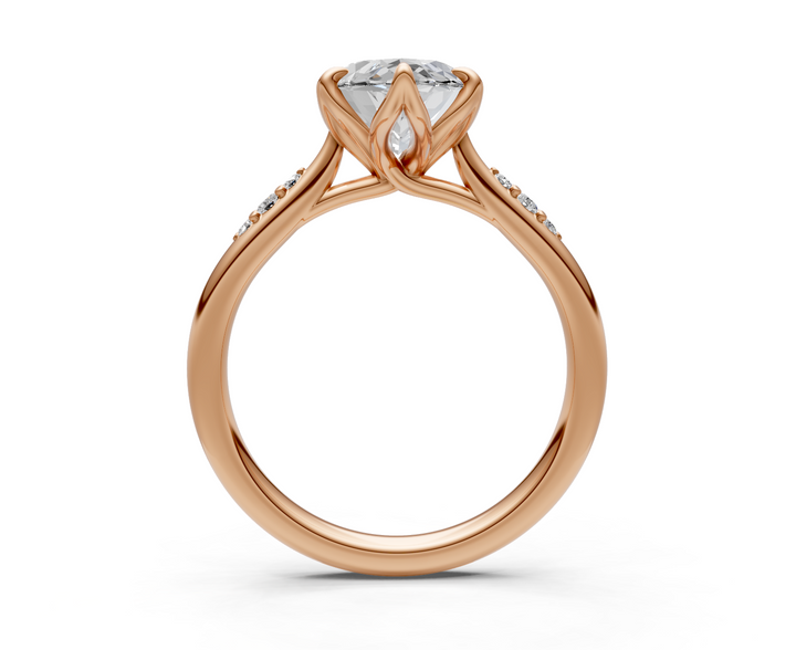 Mary Marquise Lab Created Diamond Engagement Ring with Side Gemstones