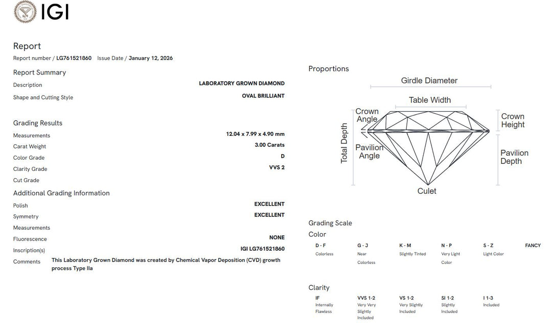 Ready to Ship Marilyn 3ct D/VVS2 Oval Lab-Created Diamond Engagement Ring in Platinum