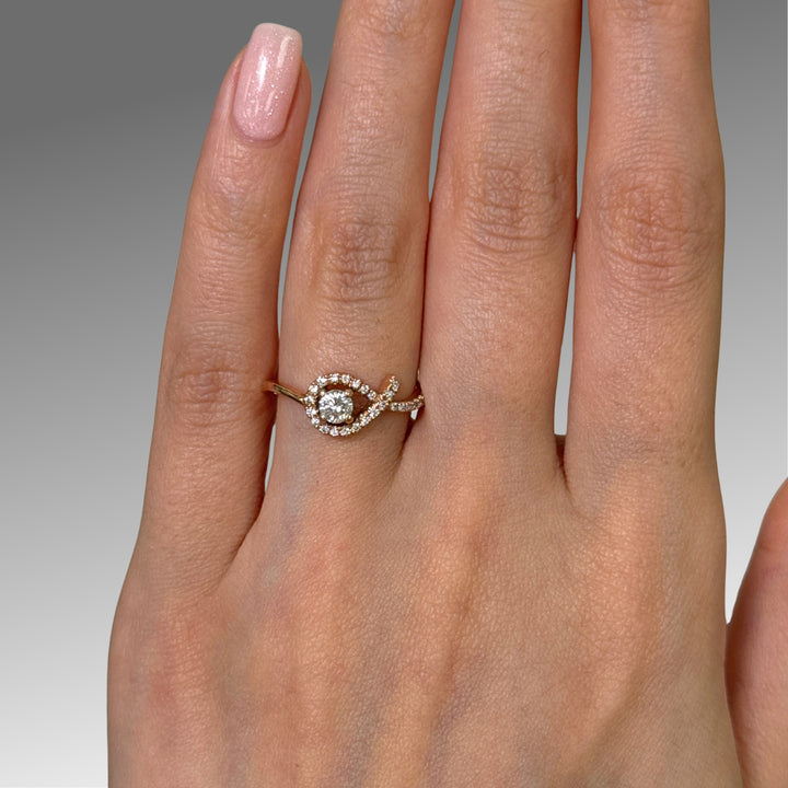 Ready to Ship  0.22ct I1/G natural Diamond Engagement Ring