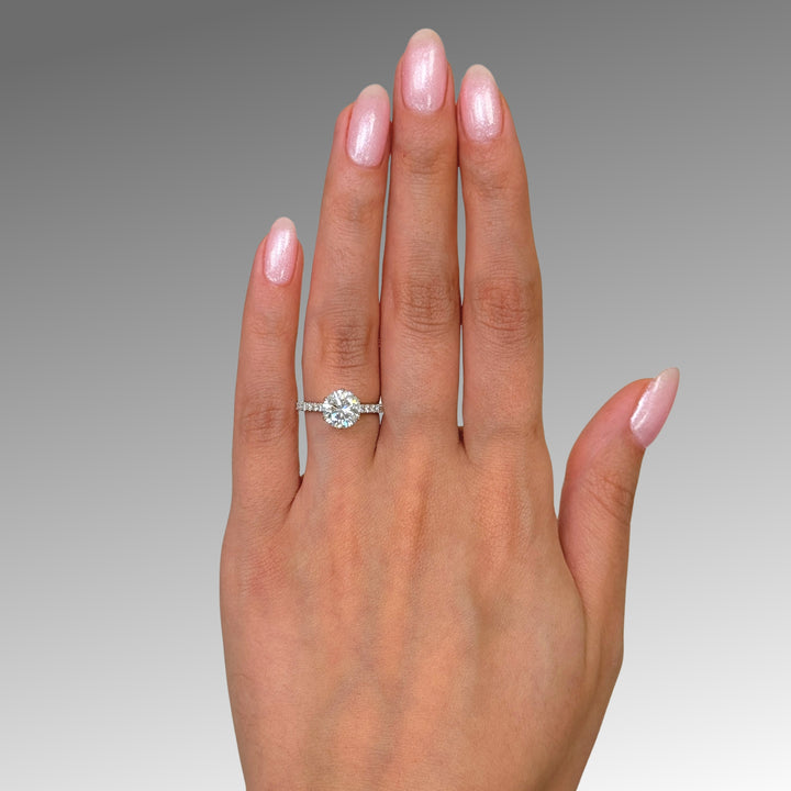 Ready to Ship 1.91ct D/VVS2 Round Lab-Created Diamond Engagement Ring in Platinum