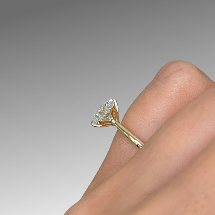 Ready to Ship Mary 1.76ct D/VVS2 Round Lab-Created Diamond Engagement Ring in 14k Yellow Gold