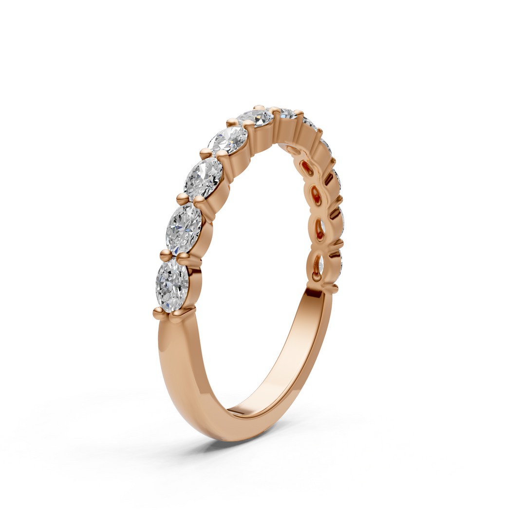 Nia East West Oval Lab-Created Diamonds Wedding Band