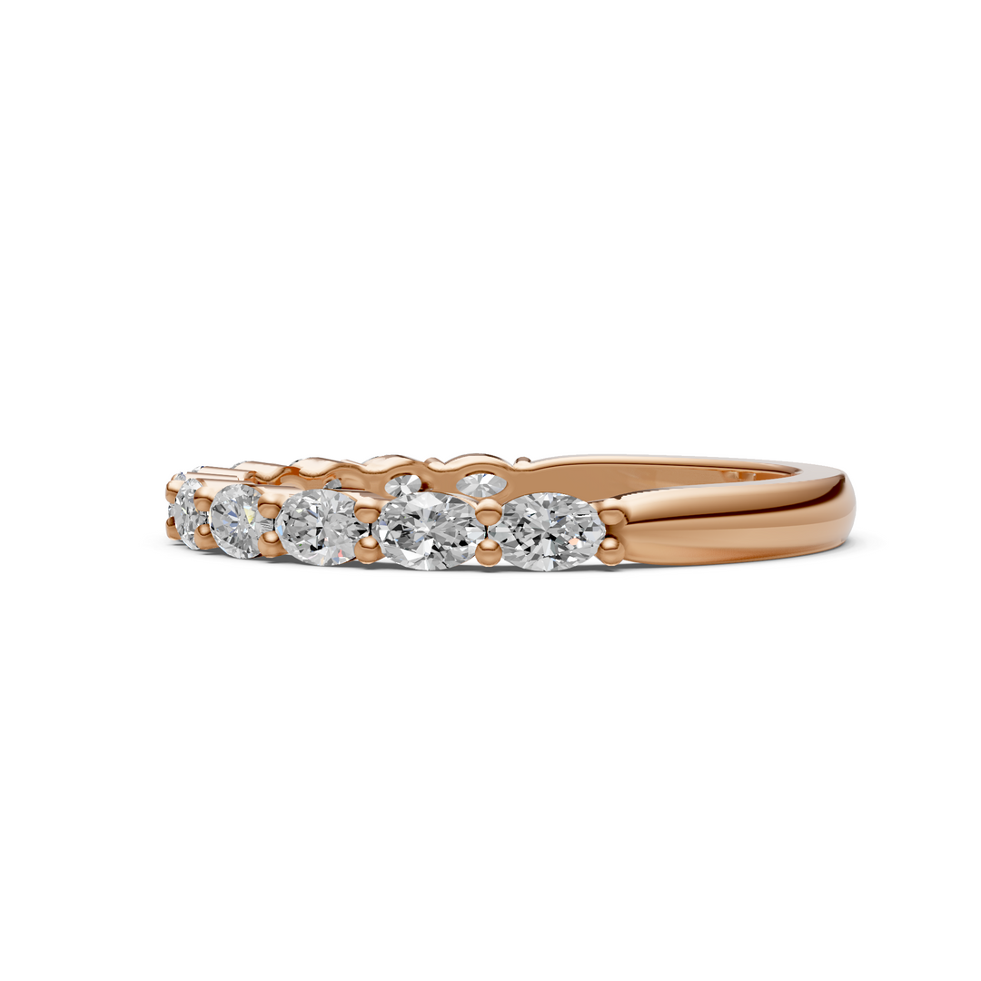 Nia East West Oval Lab-Created Diamonds Wedding Band