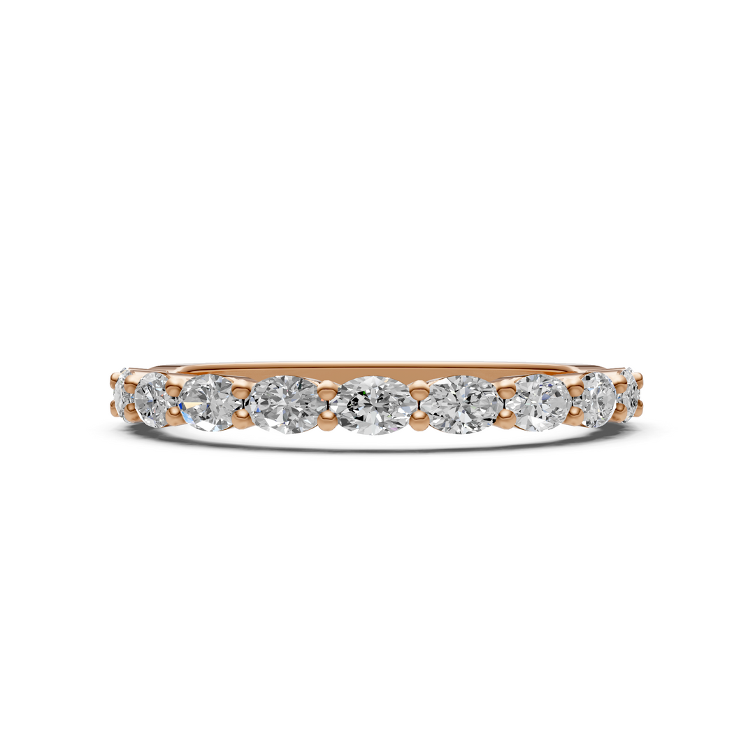 Nia East West Oval Lab-Created Diamonds Wedding Band
