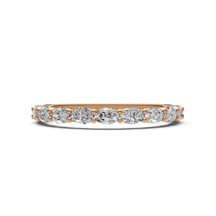 Nia East West Oval Lab-Created Diamonds Wedding Band