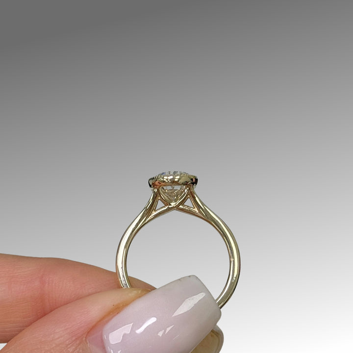 Liana Oval Lab Created Diamond Bezel Engagement Ring