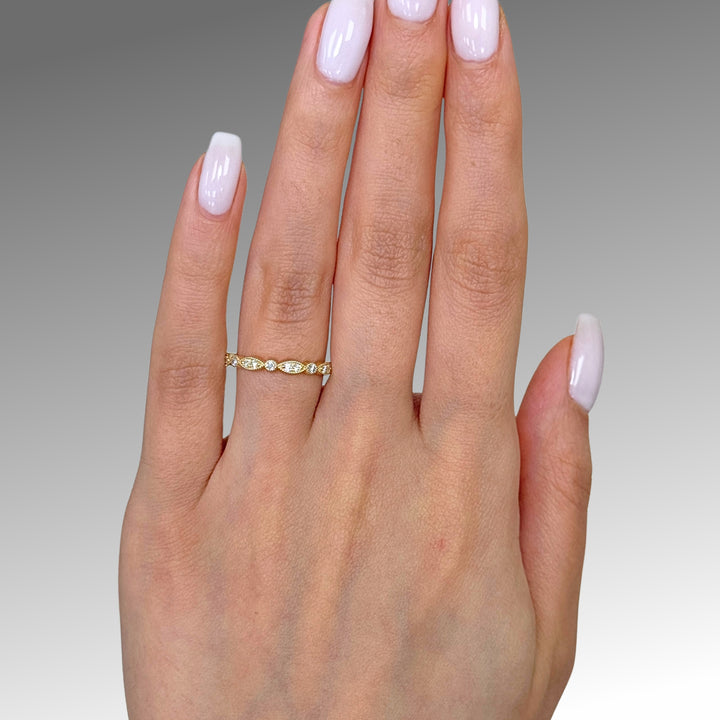 Lena Semi-Eternity Wedding Band