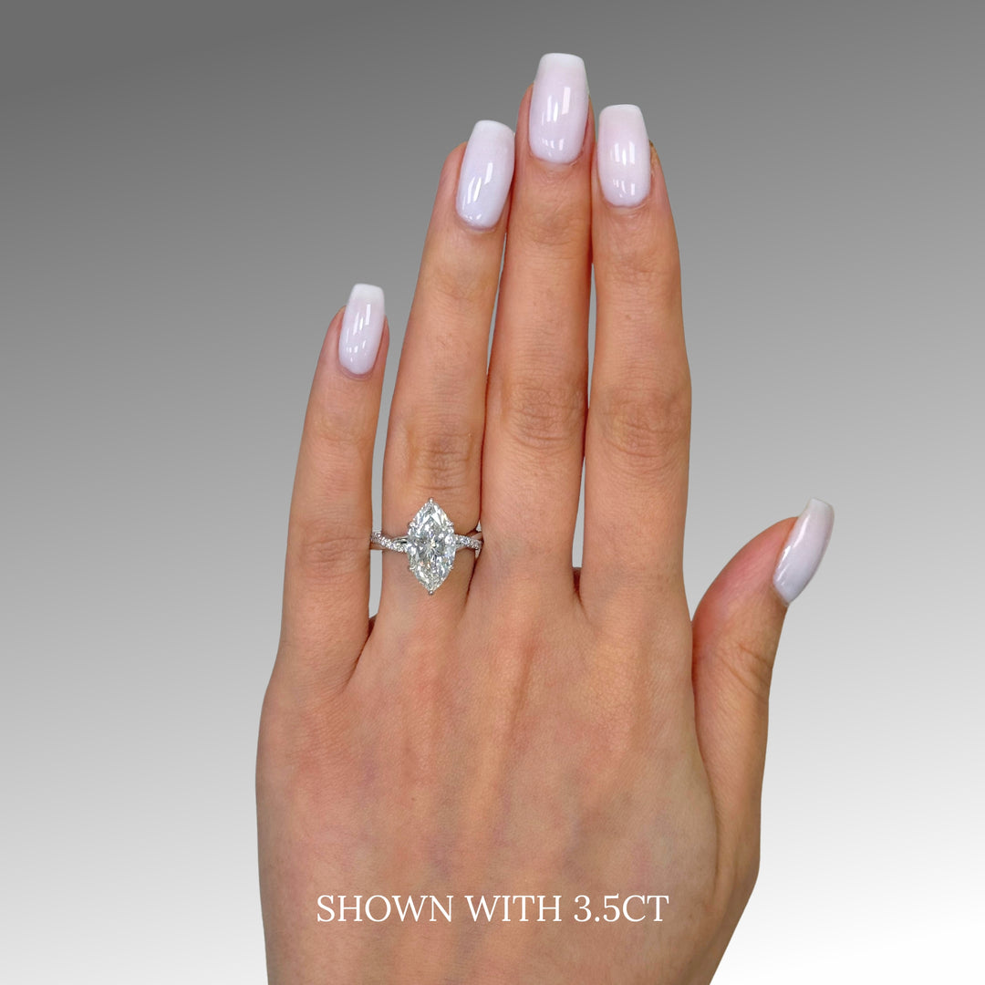 Claudia Marquise Lab Created Diamond Twisted Engagement Ring