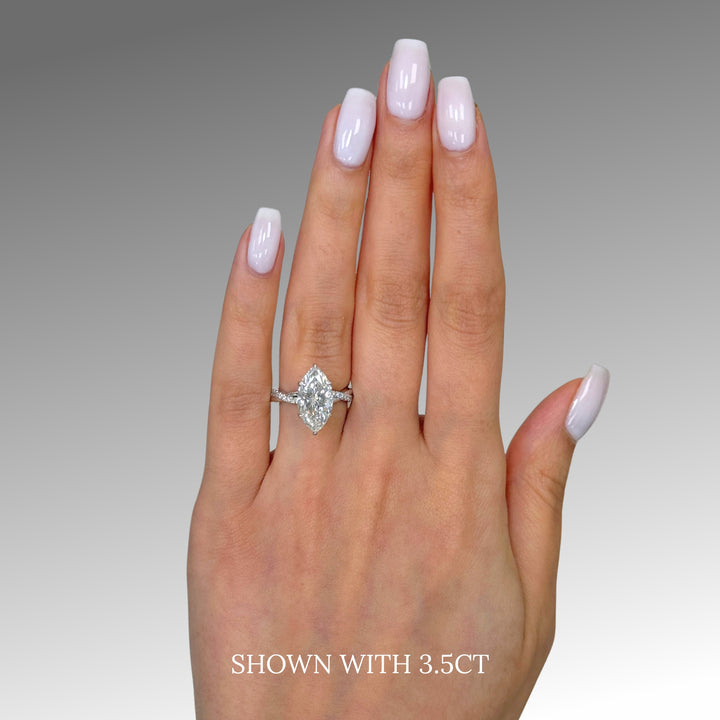 Claudia Marquise Lab Created Diamond Twisted Engagement Ring
