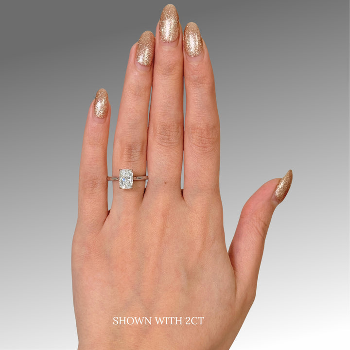 Chloe Elongated Cushion Cut Lab Created Diamond Engagement Ring