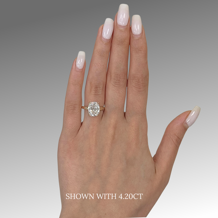 Gloria Elongated Cushion Cut Lab Created Diamond Split Shank Engagement Ring