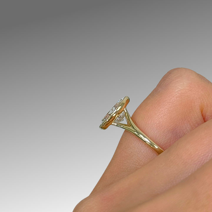 Liana Oval Lab Created Diamond Bezel Engagement Ring