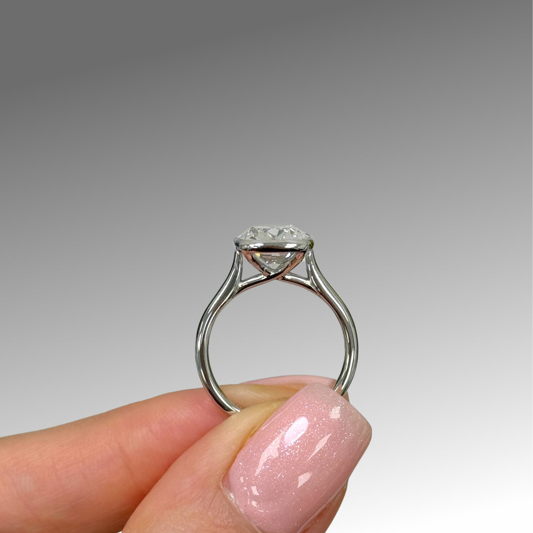 Ready to Ship Ray 3.81ct E/VVS2 Old Mine Elongated Cushion Cut Lab-Created Diamond Engagement Ring in 14k White Gold