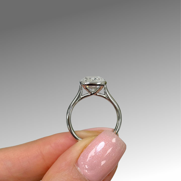 Ready to Ship Ray 3.81ct E/VVS2 Old Mine Elongated Cushion Cut Lab-Created Diamond Engagement Ring in 14k White Gold