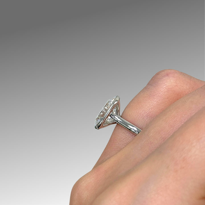 Ready to Ship Ray 3.81ct E/VVS2 Old Mine Elongated Cushion Cut Lab-Created Diamond Engagement Ring in 14k White Gold