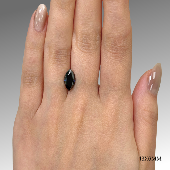 6.5x13mm ( DEW 2.4ct) marquise black moissanite