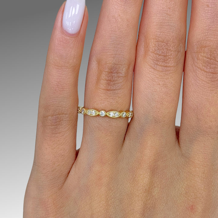Lena Semi-Eternity Wedding Band