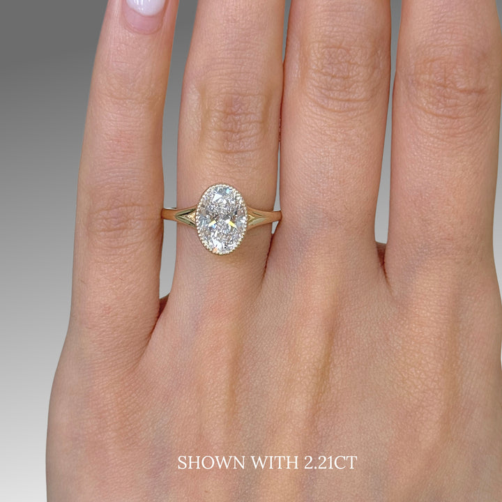 Liana Oval Lab Created Diamond Bezel Engagement Ring