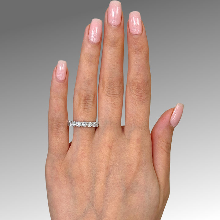 Ready to Ship  1.57ct Round Lab-Created Diamonds Semi-Eternity Wedding Ring
