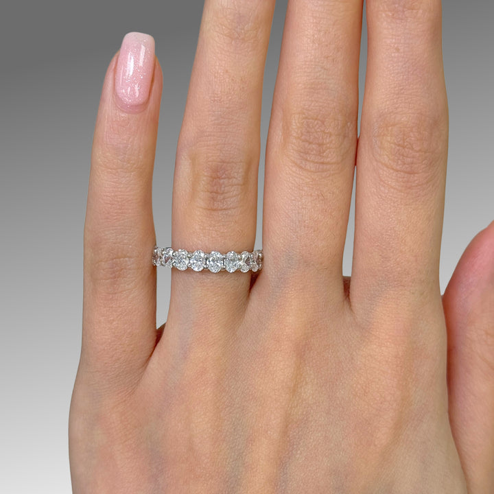 Ready to Ship  Nika Lab Created Diamond Wedding Band in 14K White Gold
