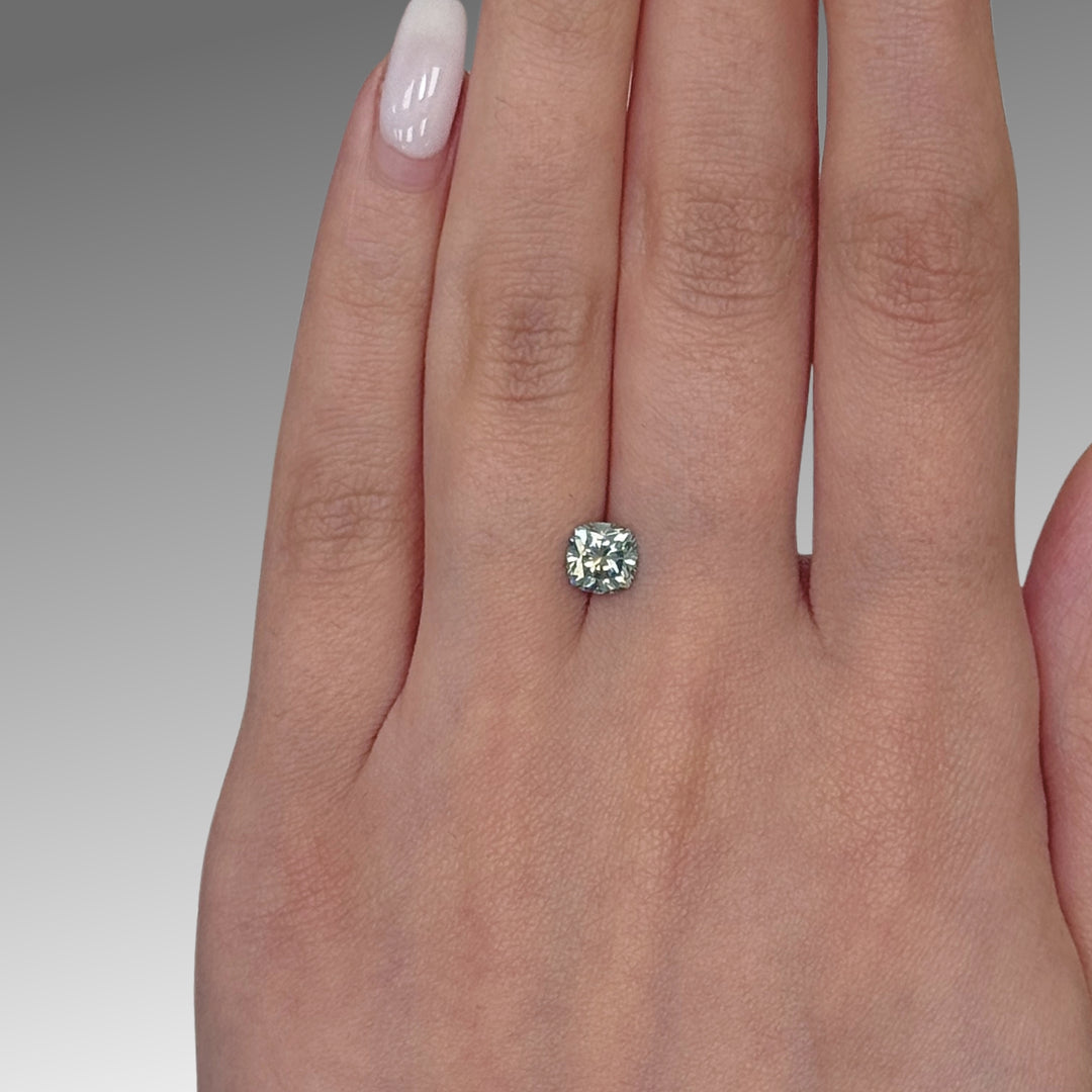 6mm ( DEW 0.7ct) square cushion aqua teal moissanite