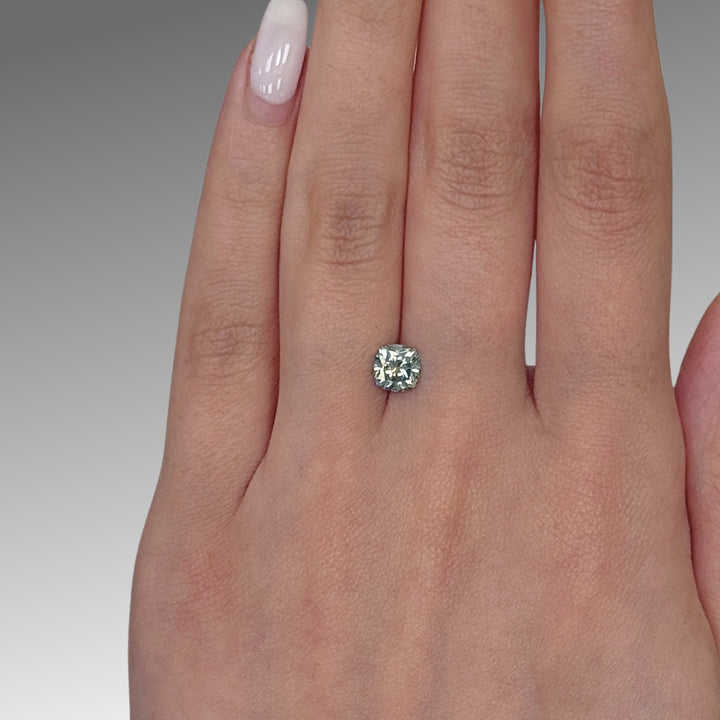 6mm ( DEW 0.7ct) square cushion aqua teal moissanite