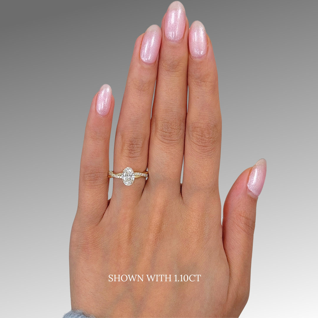 Claudia Oval Lab Created Diamond Engagement Ring