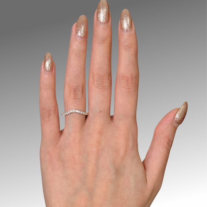 Alliance semi-éternité en diamants synthétiques ronds de 1,57 ct