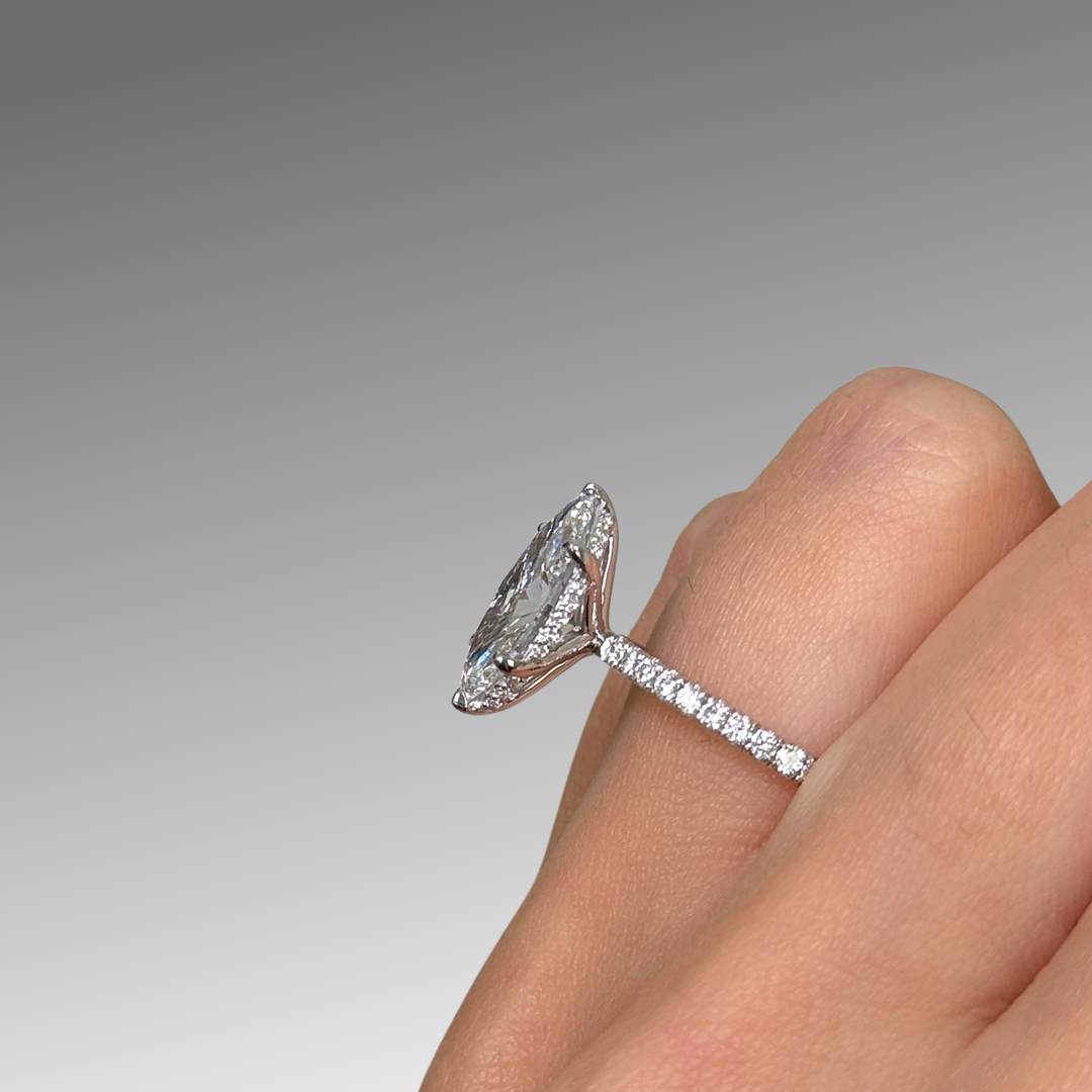 Ready to Ship Alexandra 2.59ct Marquise Lab Diamond D/VVS2  Engagement Ring in 14k white gold