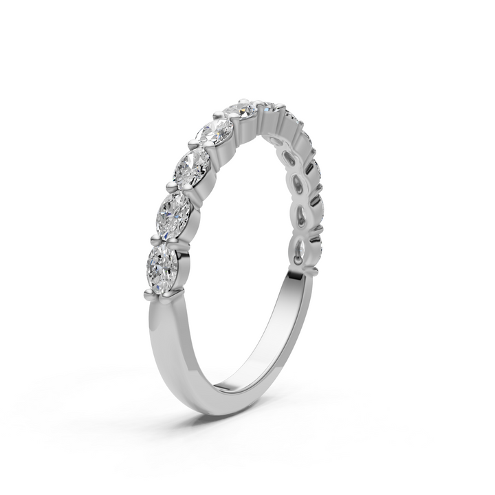 Nia East West Oval Lab-Created Diamonds Wedding Band
