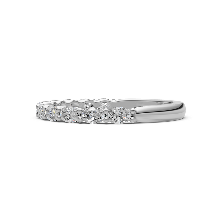 Nia East West Oval Lab-Created Diamonds Wedding Band