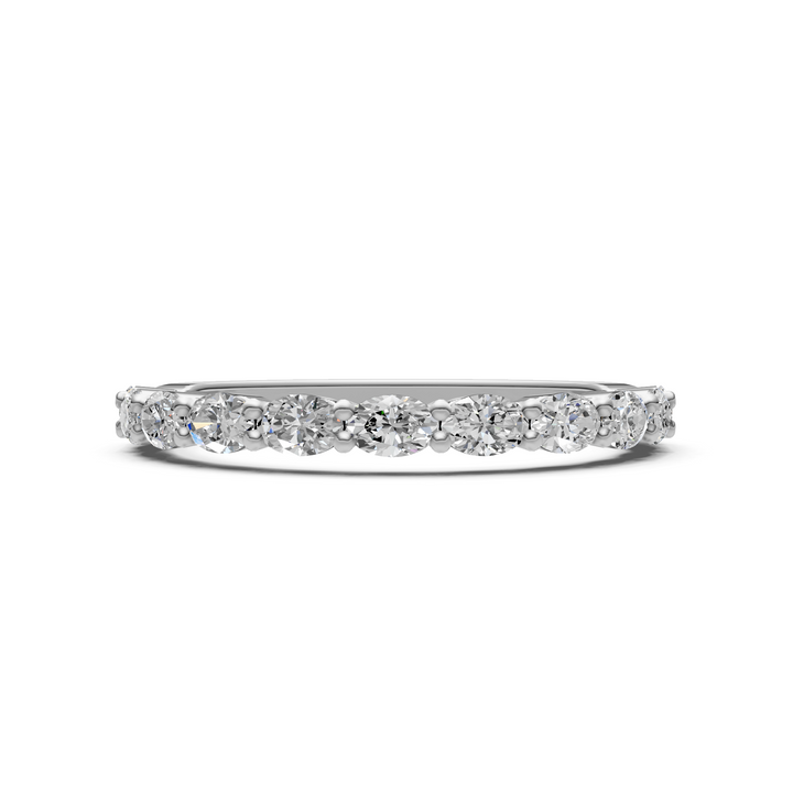 Nia East West Oval Lab-Created Diamonds Wedding Band